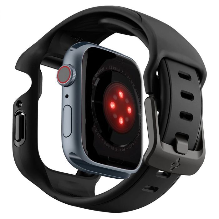 Чохол та ремінець 2в1 Spigen для Apple Watch 45mm Liquid Air Pro, Black