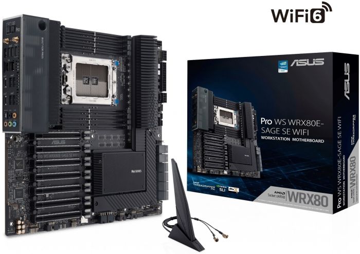 Материнська плата серверна ASUS PRO WS WRX80E-SAGE SE WIFI sWRX8 WRX80 8xDDR4 M.2 WiFi BT EATX
