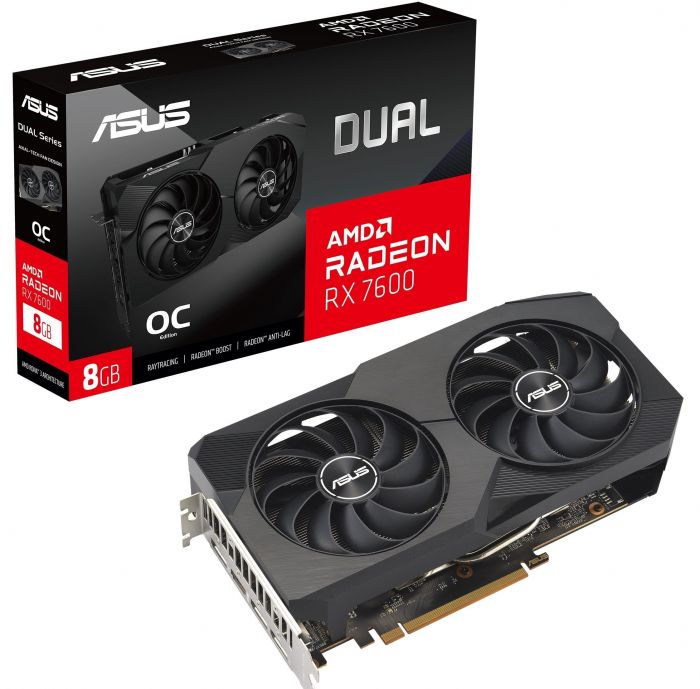 Відеокарта ASUS Radeon RX 7600 8GB GDDR6 DUAL OC V2 DUAL-RX7600-O8G-V2