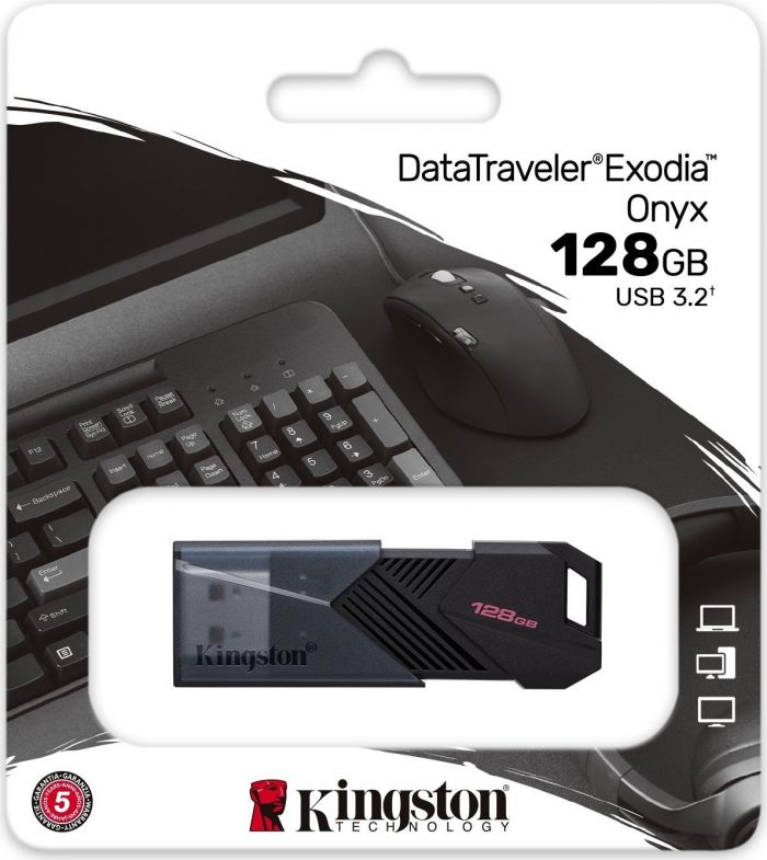 Накопичувач Kingston  128GB USB 3.2 Type-A Gen1 DT Exodia Onyx