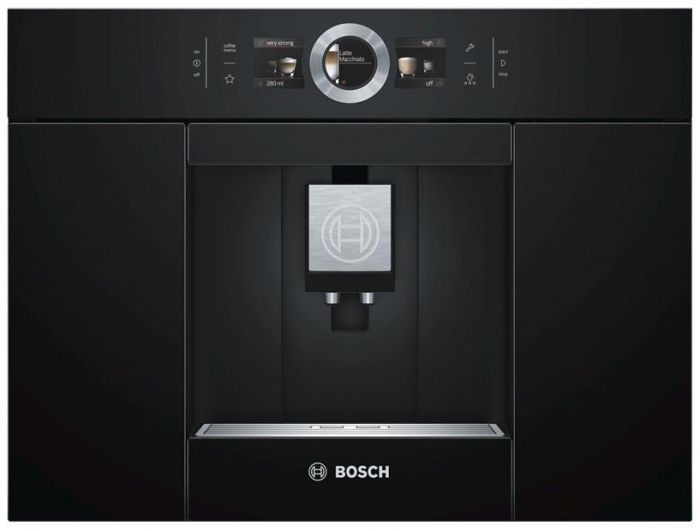 Кавомашина Bosch вбудовувана, 2.4л, зерно+мелена, автомат.капуч, LED-дисплей, авторецептів -8, чорний