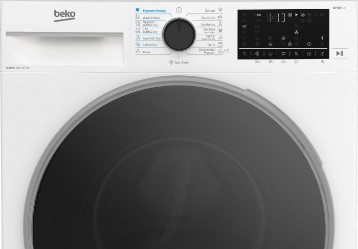 Прально-сушильна машина Beko фронтальна, 10(7)кг, 1400, E, 60см, дисплей, білий