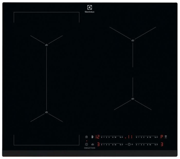 Варильна поверхня Electrolux індукційна, 60см, розширена зона, датчик кипіння, Hob2Hood, чорний