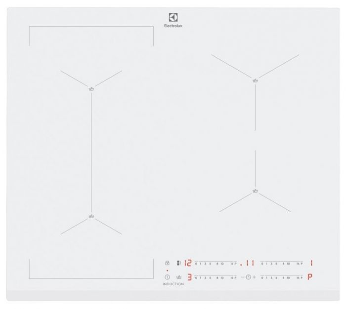 Варильна поверхня Electrolux індукційна, 60см, розширена зона, датчик кипіння, Hob2Hood, білий