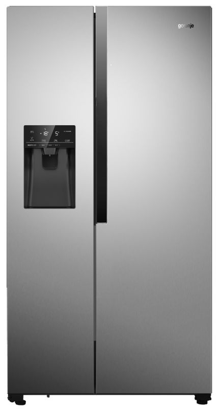 Холодильник Gorenje SBS, 179x68x91см, 2 дв., Х- 368л, М- 167л, A++, NF Plus,  Інвертор, диспенсер, Дисплей, сірий