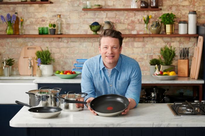 Сковорідка гриль Tefal Jamie Oliver Home Cook, 26 см, нержавіюча сталь, БЕЗ кришки
