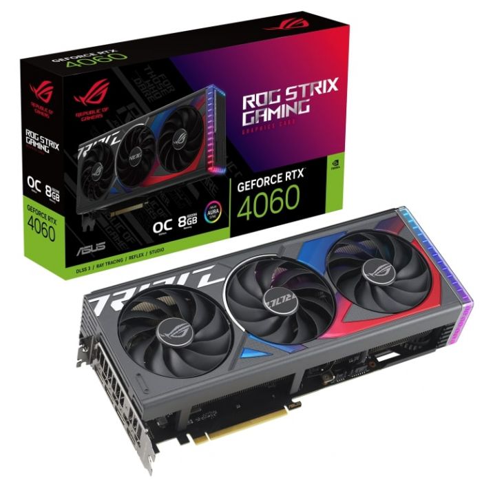 Відеокарта ASUS GeForce RTX 4060 8GB GDDR6 STRIX OC ROG-STRIX-RTX4060-O8G-GAMING