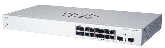 Комутатор Cisco CBS220 Smart 16-port GE, PoE, 2x1G SFP