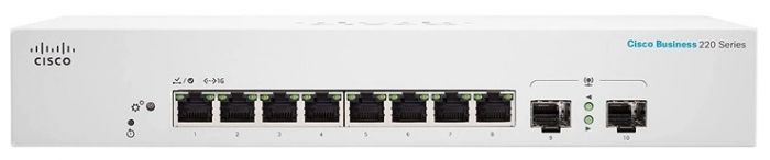 Комутатор Cisco CBS220 Smart 8-port GE, Ext PS, 2x1G SFP