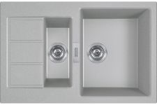 Кухонна мийка Franke Sirius 2.0 S2D 651-78/143.0632.391/дві чаші/тектонайт/780х500х200(150)/врізна/сірий