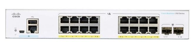 Комутатор Cisco CBS250 Smart 16-port GE, PoE, 2x1G SFP