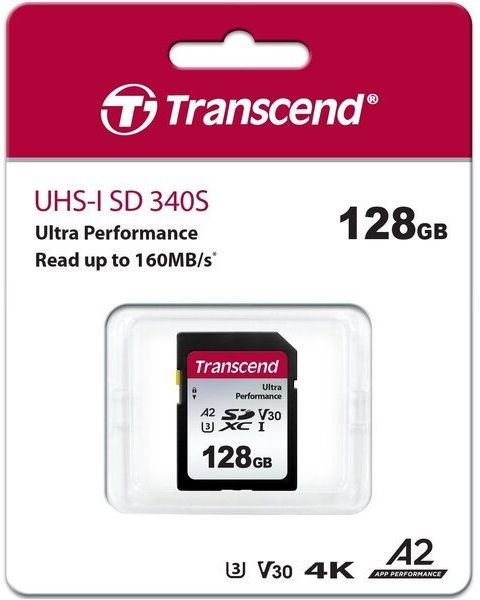 Карта пам'яті Transcend SD 128GB C10 UHS-I U3 A2 R160/W90MB/s 4K