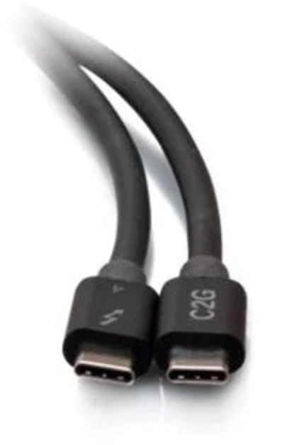 Кабель C2G USB-C Thunderbolt 4 0.5м 40Гбс Чорний