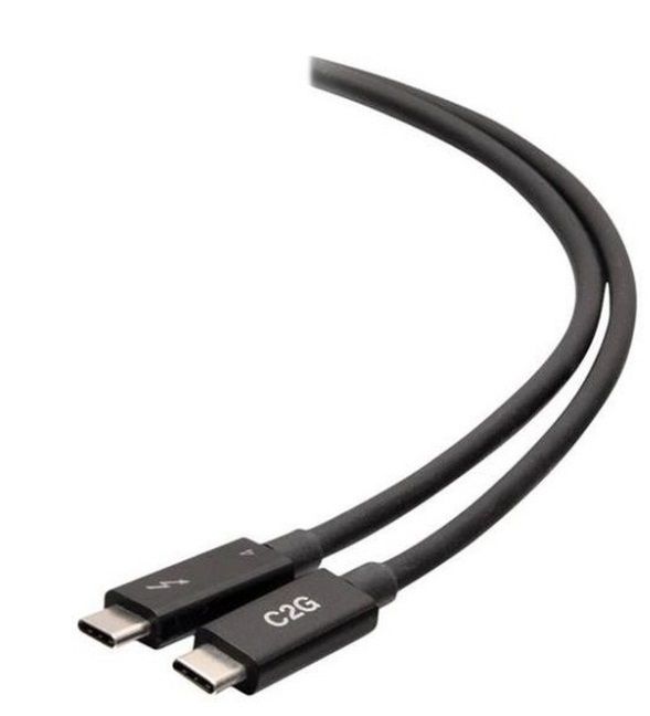 Кабель C2G USB-C Thunderbolt 4 0.8м 40Гбс Чорний