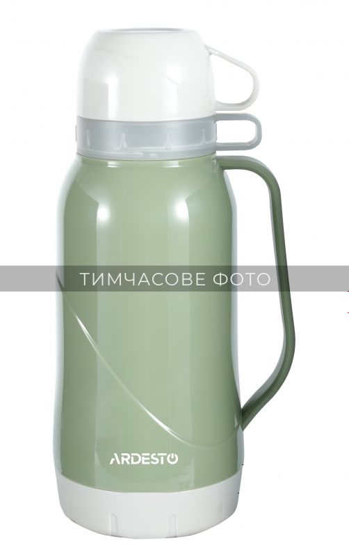 Термос Ardesto Gemini Gourmet 1800 мл, пластик, скляна колба, зелений