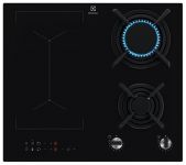 Варильна поверхня Electrolux комбінована (2 газ + 2 інд), 60см, розширена зона, чавун, чорний