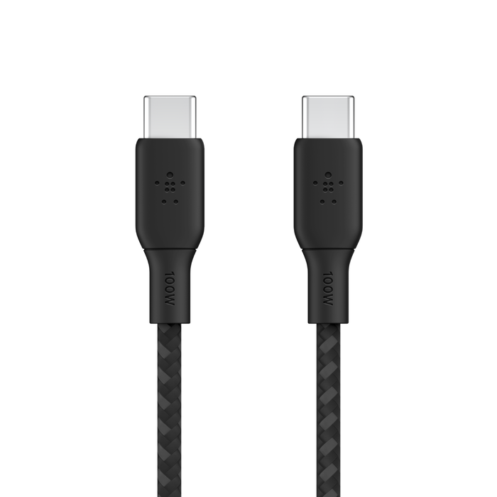 Кабель заряджання/синхронізації Belkin USB-С > USB-С 2м, 100Вт, плетений, чорний