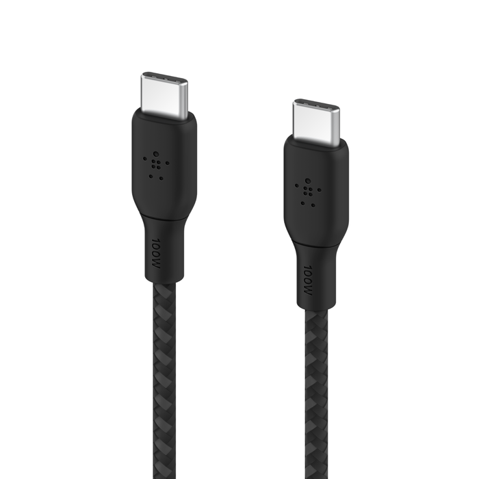 Кабель заряджання/синхронізації Belkin USB-С > USB-С 2м, 100Вт, плетений, чорний