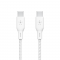 Кабель заряджання/синхронізації Belkin USB-С > USB-С 3м, 100Вт, плетений, білий
