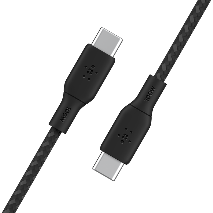 Кабель заряджання/синхронізації Belkin USB-С > USB-С 3м, 100Вт, плетений, чорний