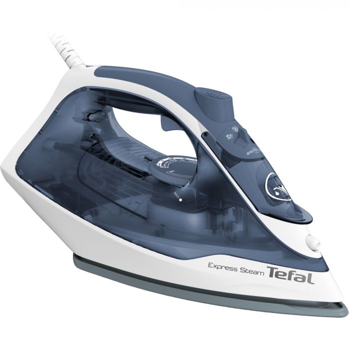 Праска Tefal Express Steam, 2400Вт, 270мл, паровий удар -165гр, постійна пара - 35гр, керам. підошва, біло-синій