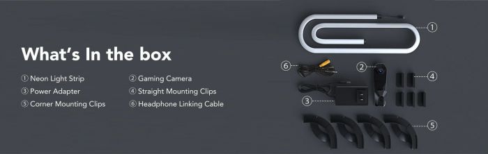 Набір адаптивного підсвічування Govee H604B DreamView G1 Gaming Light 24-29', RGBIC, WI-FI/Bluetooth, чорний