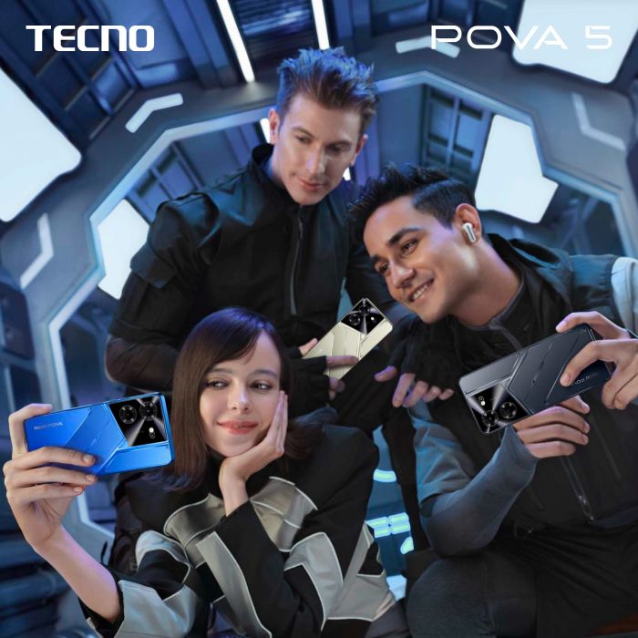 Смартфон TECNO POVA 5 (LH7n) 6.78" 8/256GB, 2SIM, 6000mAh, Mecha Black