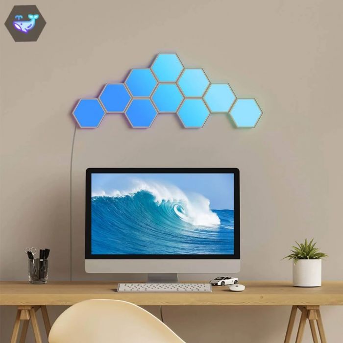 Набір настінних світильників Govee H6061 Glide Hexa Light Panels, 10шт, RGBIC, WI-FI/Bluetooth, білий