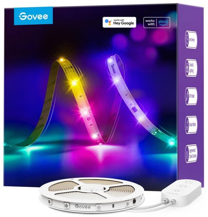 Стрічка світлодіодна розумна Govee H618A LED Strip Light, 5м, RGBIC, WI-FI/Bluetooth, білий