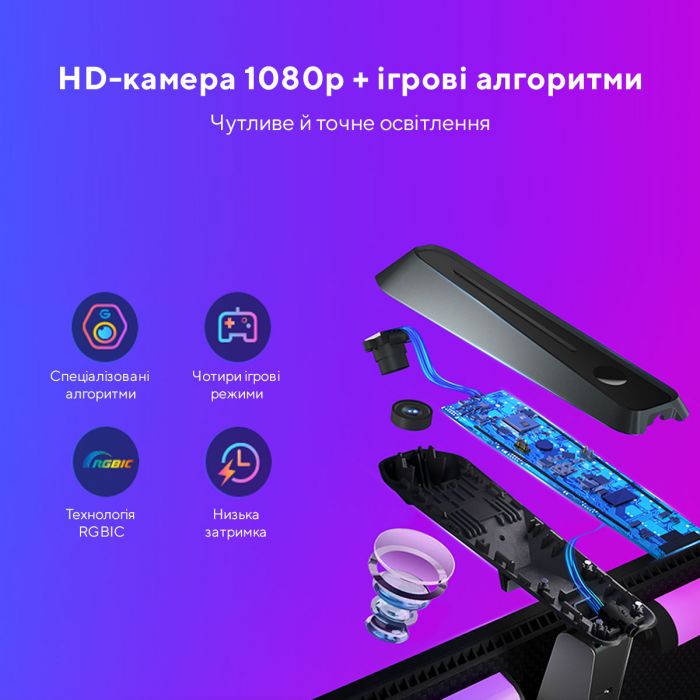 Набір адаптивного підсвічування Govee H604A DreamView G1 Pro Gaming Light 24-29', RGBIC, WI-FI/Bluetooth, чорний