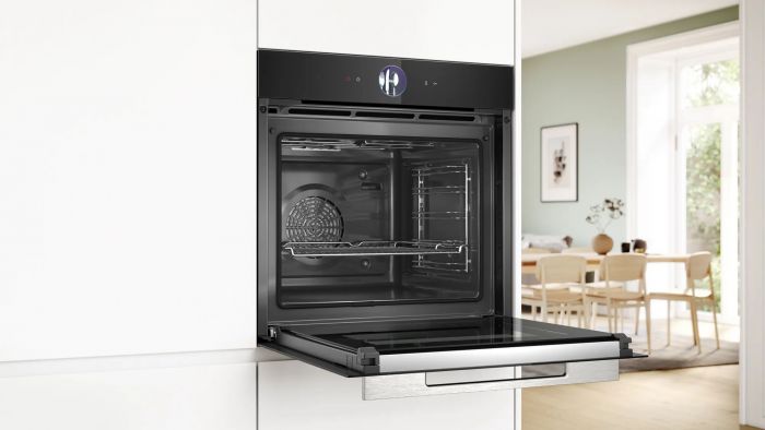 Духова шафа Bosch електрична, 71л, A+, дисплей, конвекція, піроліз, чорний