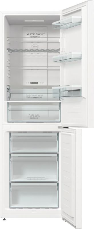 Холодильник з нижн. мороз. камерою Gorenje, 185х60х60см, 2 двері, 210(110)л, А++, Total NF, Зона св-ті, Зовн. Диспл,