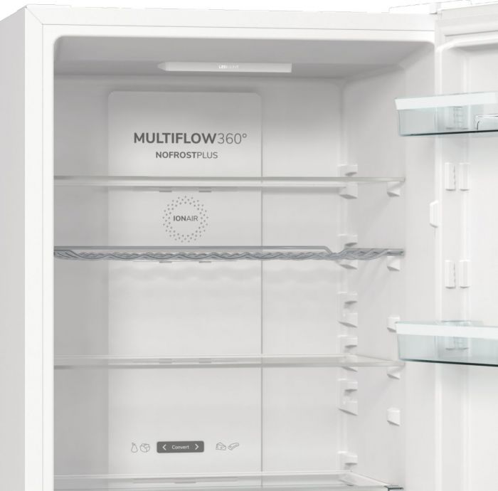 Холодильник з нижн. мороз. камерою Gorenje, 185х60х60см, 2 двері, 210(110)л, А++, Total NF, Зона св-ті, Зовн. Диспл,