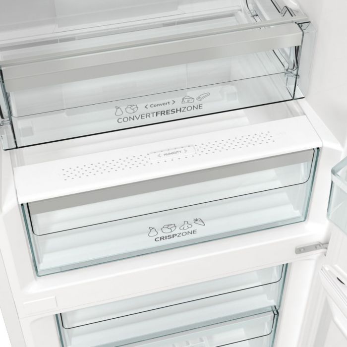 Холодильник з нижн. мороз. камерою Gorenje, 185х60х60см, 2 двері, 210(110)л, А++, Total NF, Зона св-ті, Зовн. Диспл,