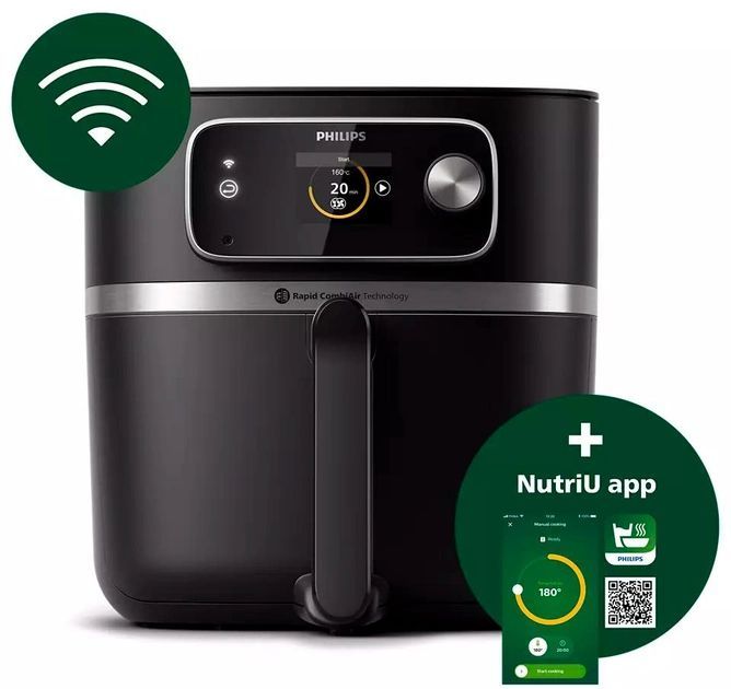 Мультипіч Philips Combi XXL Connected, 2200Вт, чаша-8.3л, сенсорне керув., пластик, чорний