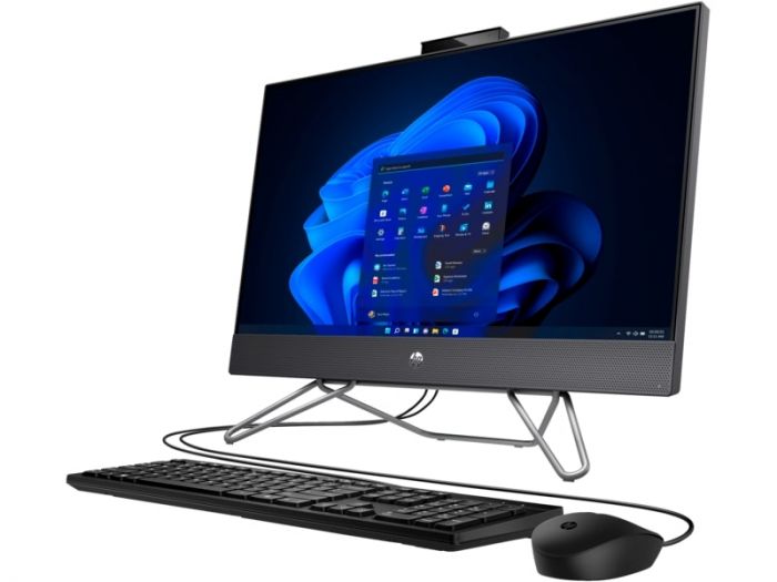 Комп'ютер персональний моноблок HP 240-G9 23.8" FHD IPS AG, Intel i5-1235U, 8GB, F512GB, UMA, WiFi, кл+м, 3р, Win11P, чорний