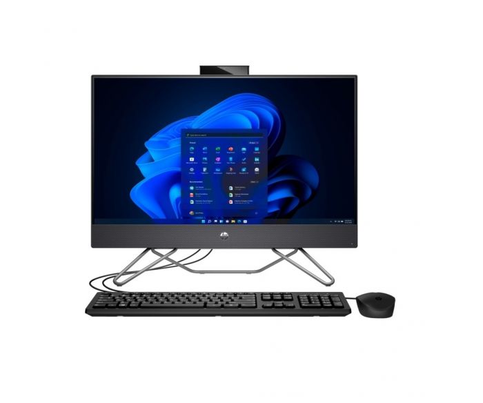Комп'ютер персональний моноблок HP 240-G9 23.8" FHD IPS AG, Intel i5-1235U, 8GB, F512GB, UMA, WiFi, кл+м, 3р, Win11P, чорний