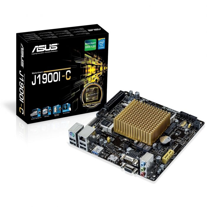 Материнска плата ASUS J1900I-C CPU Celeron Quad-Core 2.0GHz 2xDDR3 SO-DIMM D-Sub HDMI Com mITX