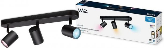 Світильник точковий накладний розумний WiZ IMAGEO Spots, 3х5W, 2200-6500K, RGB, Wi-Fi, чорний
