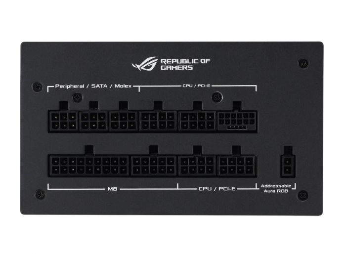 Блок живлення ASUS ROG STRIX AURA (1000W), >90%, 80+ Gold, 135мм, 1xMB 24pin(20+4), 2xCPU 8pin(4+4), 4xMolex, 5xSATA, 4xPCIe 8pin(6+2), Fully Modular, ARGB, ROG-STRIX-1000G-AURA-GAMING