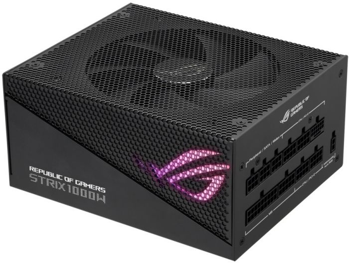 Блок живлення ASUS ROG STRIX AURA (1000W), >90%, 80+ Gold, 135мм, 1xMB 24pin(20+4), 2xCPU 8pin(4+4), 4xMolex, 5xSATA, 4xPCIe 8pin(6+2), Fully Modular, ARGB, ROG-STRIX-1000G-AURA-GAMING