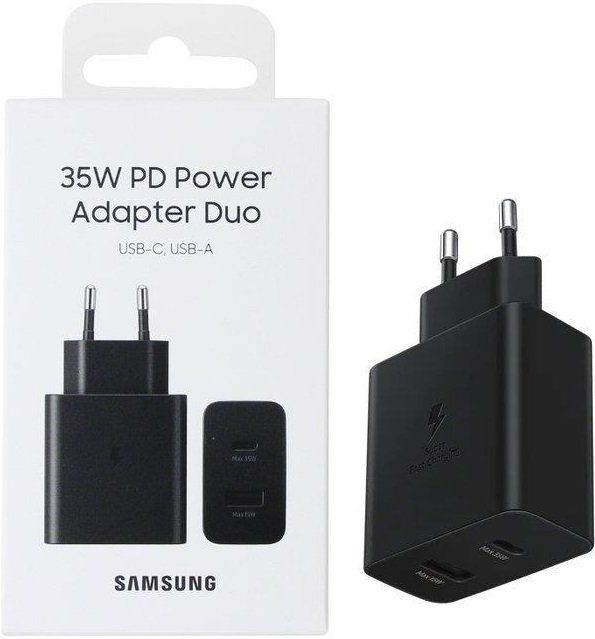 Мережевий зарядний пристрій Samsung 35W Wall Charger Duo (w/o cable) Black