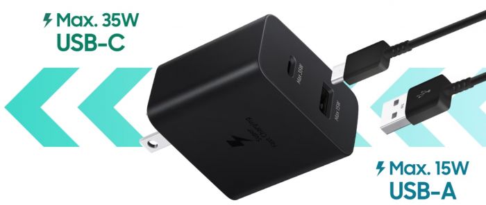 Мережевий зарядний пристрій Samsung 35W Wall Charger Duo (w/o cable) Black