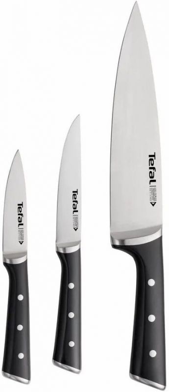 Набір ножів Tefal Ice Force 3 предмети, нержавіюча сталь, пластик
