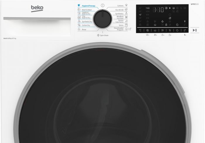 Прально-сушильна машина Beko фронтальна, 8(5)кг, 1400, D, 57см, дисплей, білий