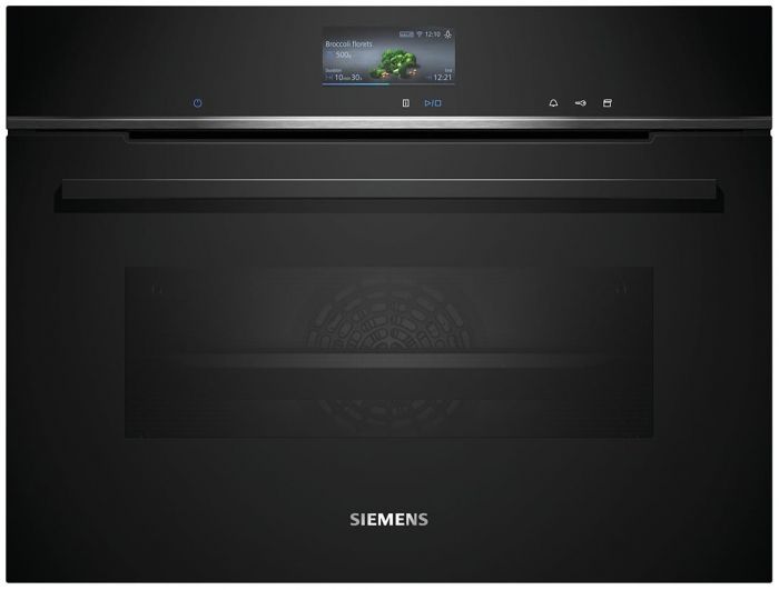 Духова шафа Siemens електрична компактна, 47л, A+, дисплей, конвекція, чорний