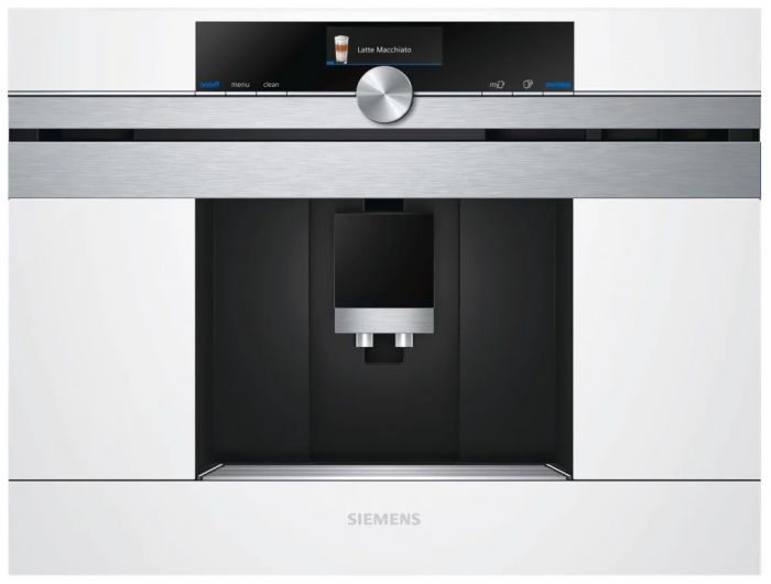 Кавомашина Siemens вбудовувана, 2.4л, зерно+мелена, автомат.капуч, LED-дисплей, авторецептів -30, білий