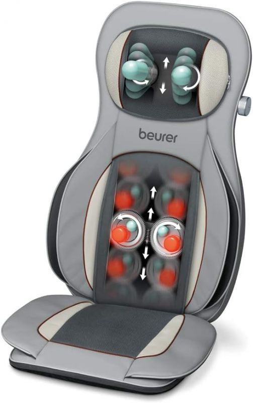 Масажер Beurer для тіла, від мережі, накидка на сидіння 3 в 1, авто адаптер, сірий