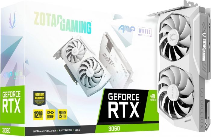 Відеокарта ZOTAC GeForce RTX 3060 12GB GDDR6X AMP білий