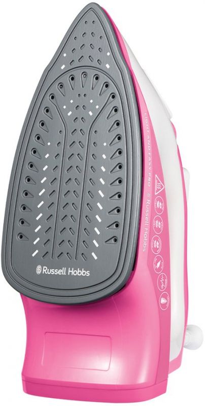 Праска Russell Hobbs Light & Easy Pro, 2600Вт, 240мл, паровий удар -130гр, постійна пара - 40гр, керам. підошва, біло-рожевий
